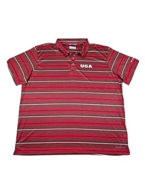 NWT Columbia PFG Georgia Bulldogs Super Terminal Tackle Striped Golf Polo Sz XXL